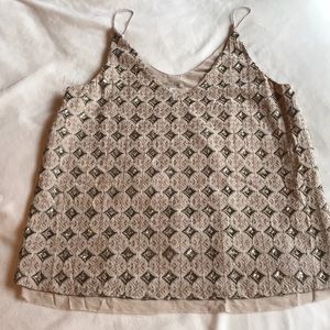 Lucky Brand Embroidered & sequence tank